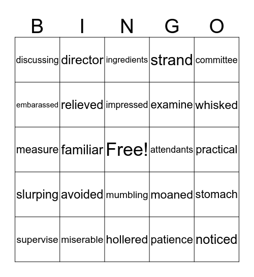 Tales of a Fourth Grade Nothing  Bingo Card