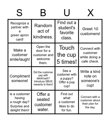 Customer Experience Bingo Card