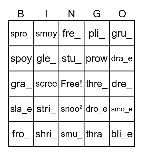 Activity 7.3 Bingo Card