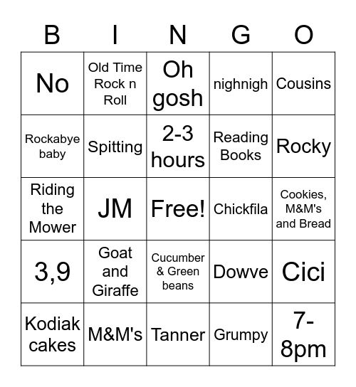 Grey Bingo Card