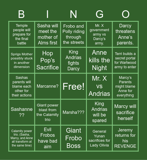 Amphibia S3B Predictions Bingo Card