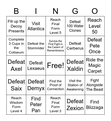 KH2 Rando Bingo Card