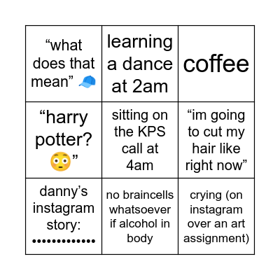 Dannycore bingo Card