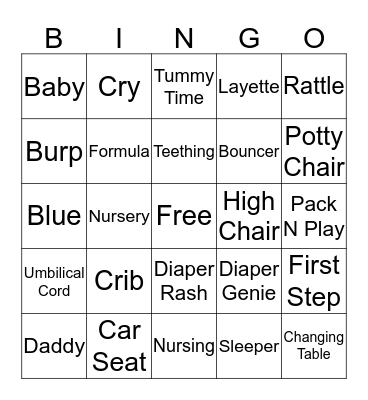 BABY SHOWER BINGO Card