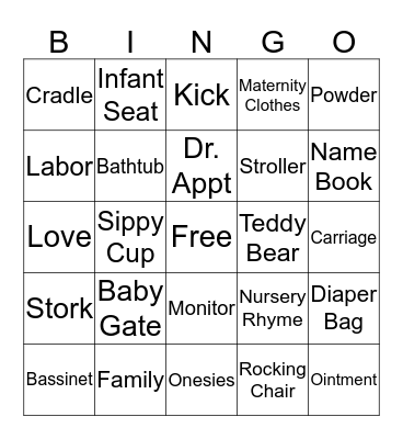 BABY SHOWER BINGO Card