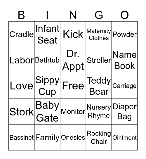 BABY SHOWER BINGO Card