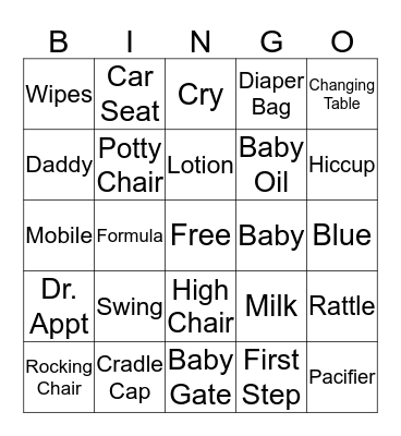 BABY SHOWER BINGO Card