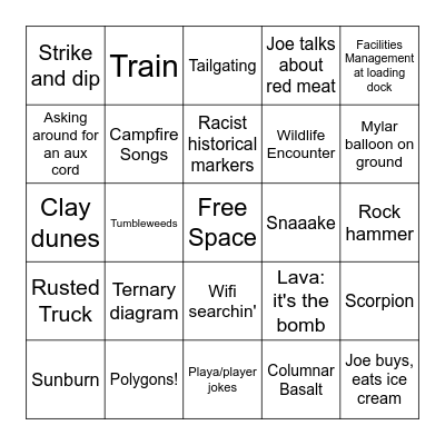 Field Trip Bingo Card