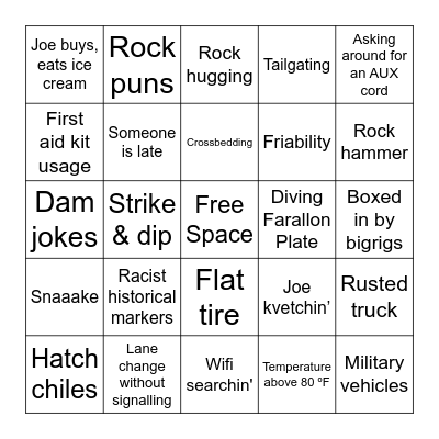 Field Trip Bingo Card