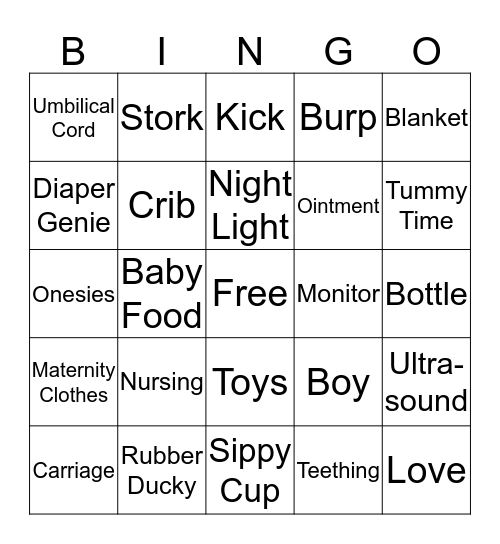 BABY SHOWER BINGO Card