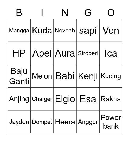 Veri Bingo Card