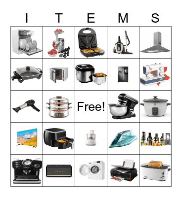 Items In The Home Bingo Card