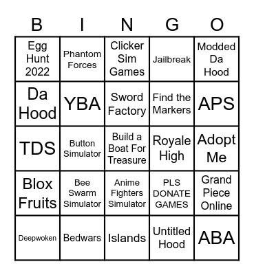 Ropro top 40 bingo Card