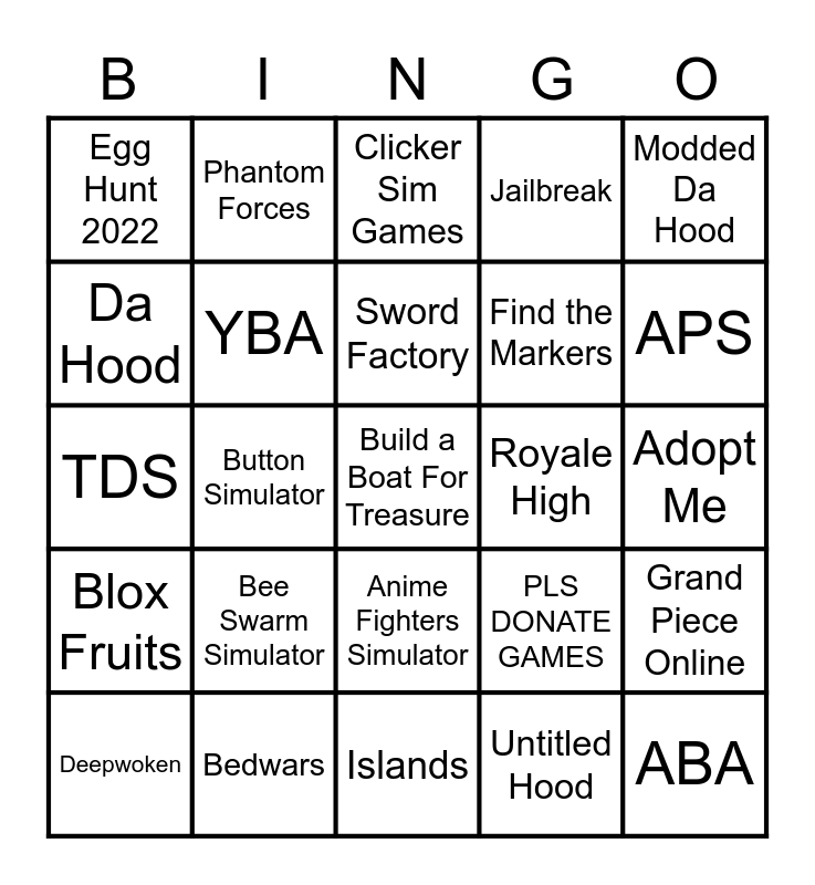 Ropro top 40 bingo Card