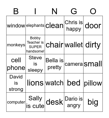 Superstar 2 Bingo Card