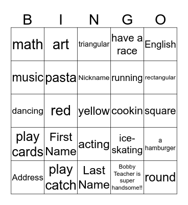 Everyone Speak Beginner 1 Bingo Card