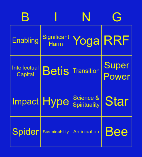 Taxo Bingo Card