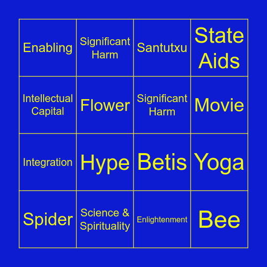 Taxo Bingo Card
