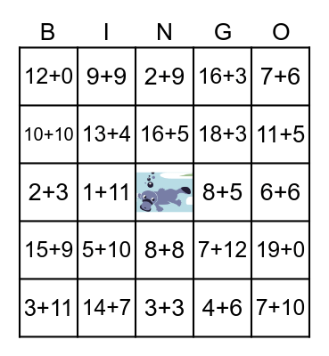 Addition and Subtration Bingo Card