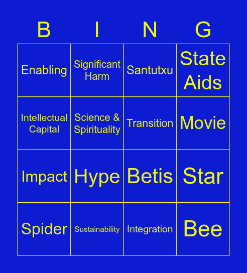 Taxo Bingo Card