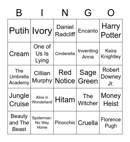 J's Board Bingo Card