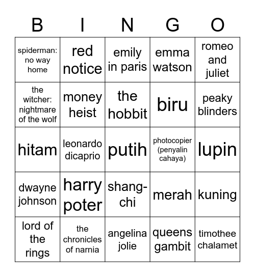 Hyewon Bingo Card