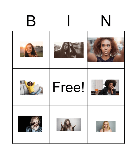 Feelings Bingo Card