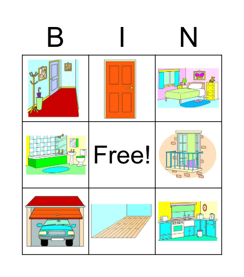 Parts of the house Bingo Card