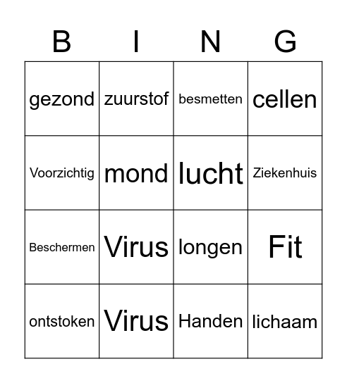 Bingo corona filmpje Bingo Card