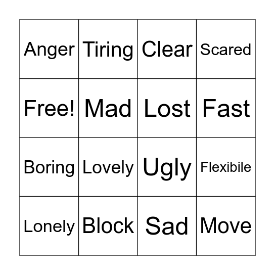 Context Clues Bingo Card