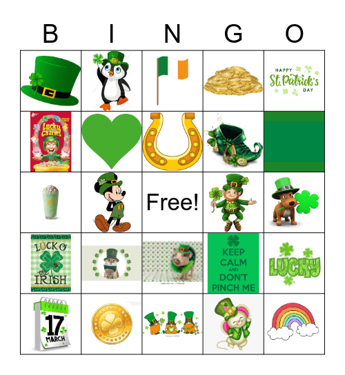 St Patrick's Day Bingo Card