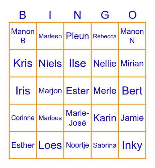 Wat weet je van je collega's?! Bingo Card