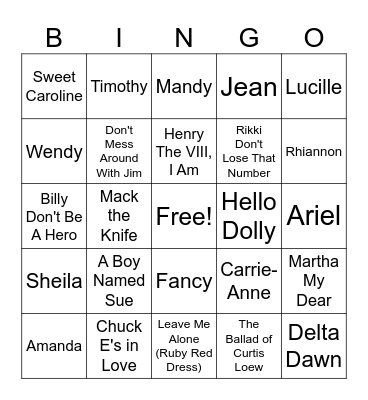 The Name is the Game Bingo Card