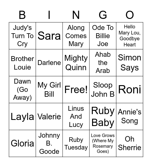 The Name is the Game 02 Bingo Card