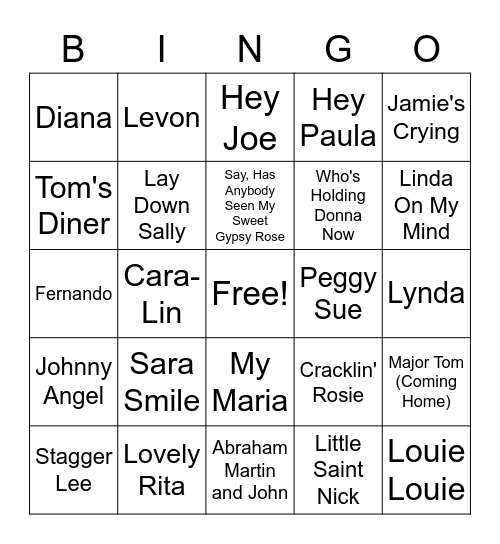 The Name is the Game 04 Bingo Card