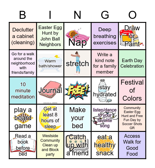 The Other Way Health Bingo Card