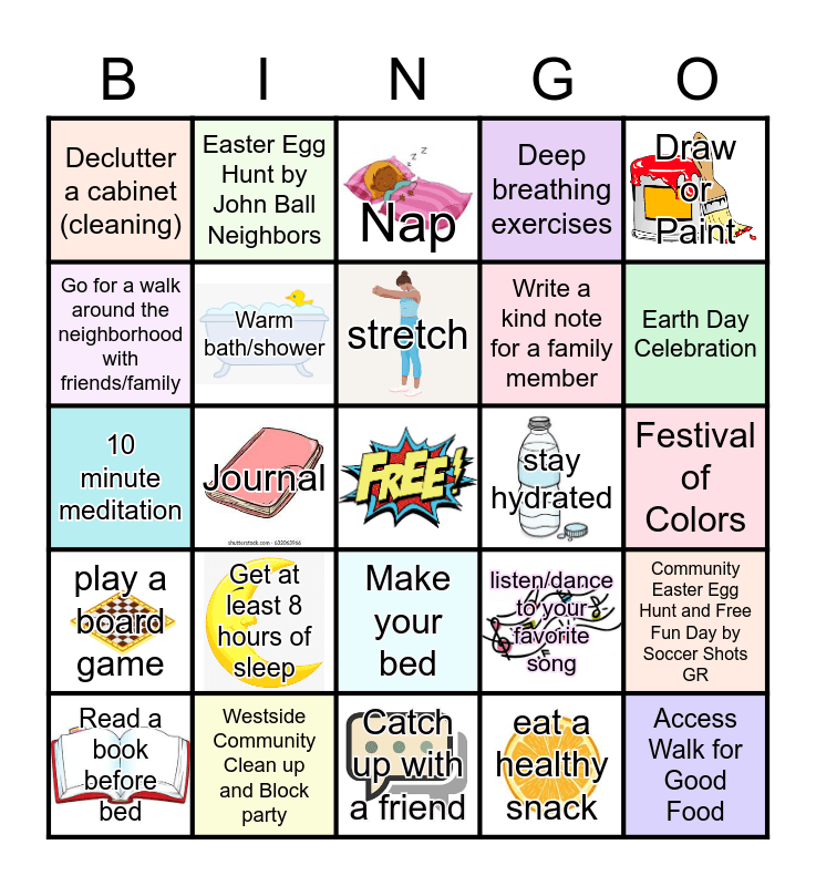 The Other Way Health Bingo Card