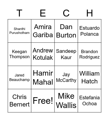 Reach Tech Bingo Card