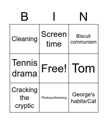 Conversation with Ella Bingo Card