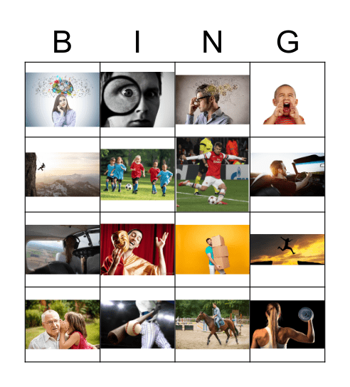 Actions Bingo Card