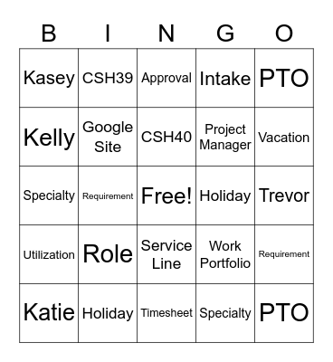 PRM Workshop Bingo Card