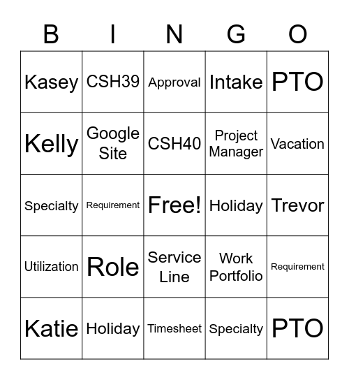 PRM Workshop Bingo Card