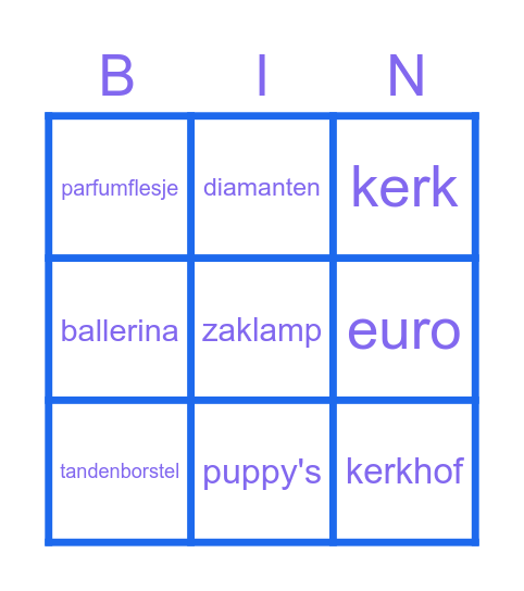 De familie Slotje Bingo Card