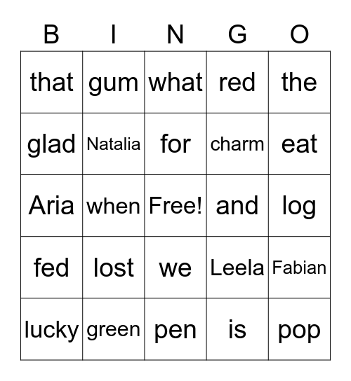 Bingo Card