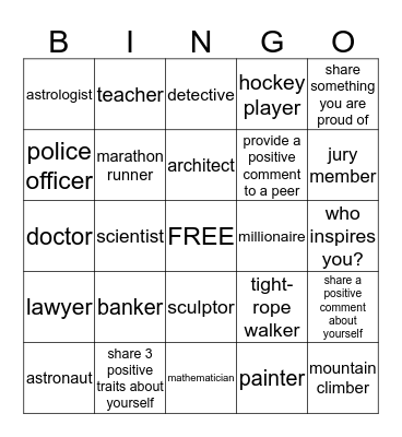 I am... Bingo Card