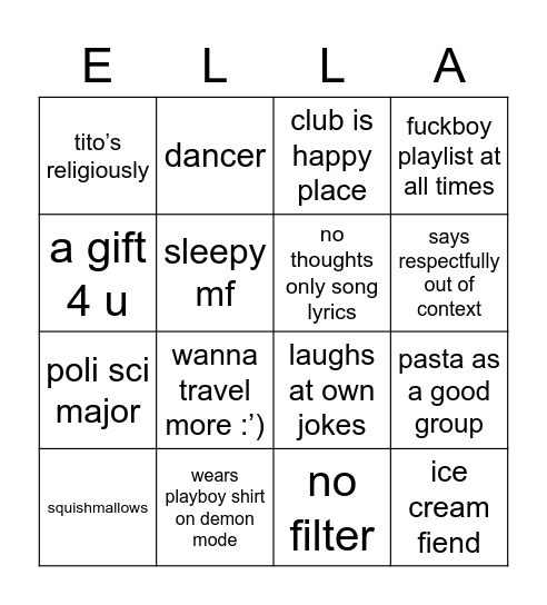 yeah ❤️ Bingo Card