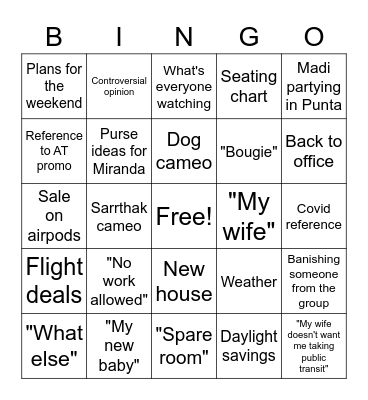 Digital Bingo Card
