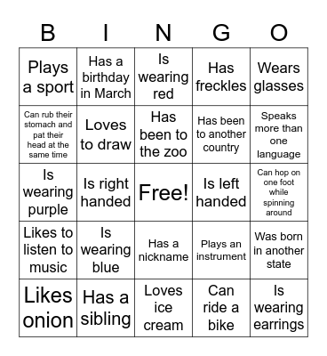 Find Someone Who... Bingo Card