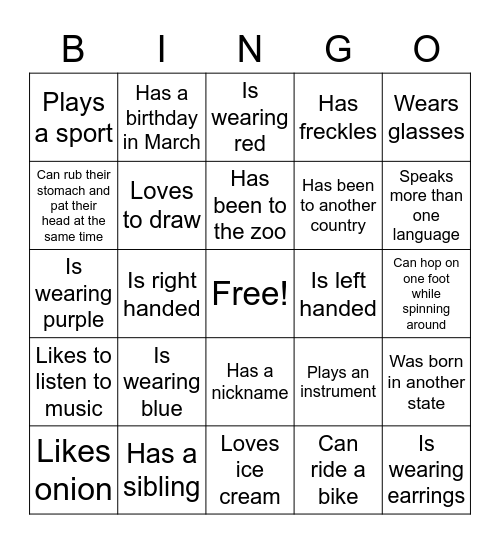 Find Someone Who... Bingo Card