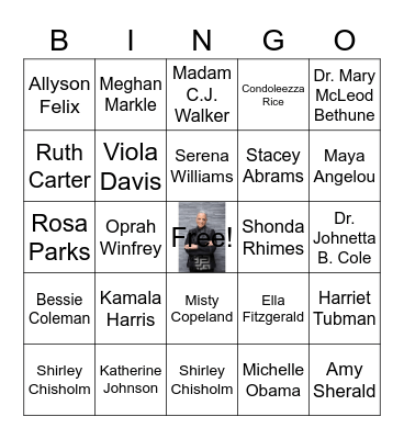 7th Girls/Women -Famous  Herstory Bingo Card